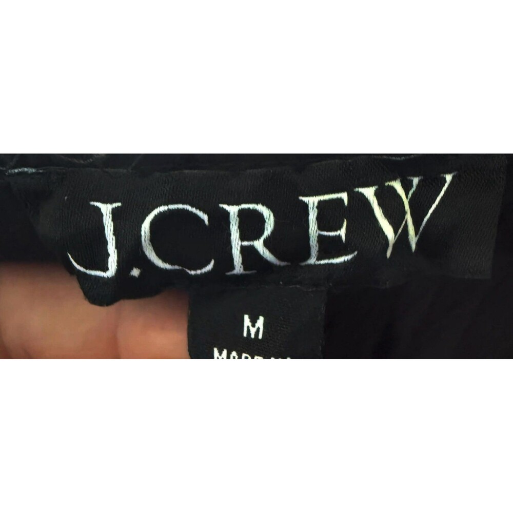 J.Crew MEDIUM Black Crinkle Midi Skirt Casual or Career Minimalist Elastic Waist - Picture 5 of 6